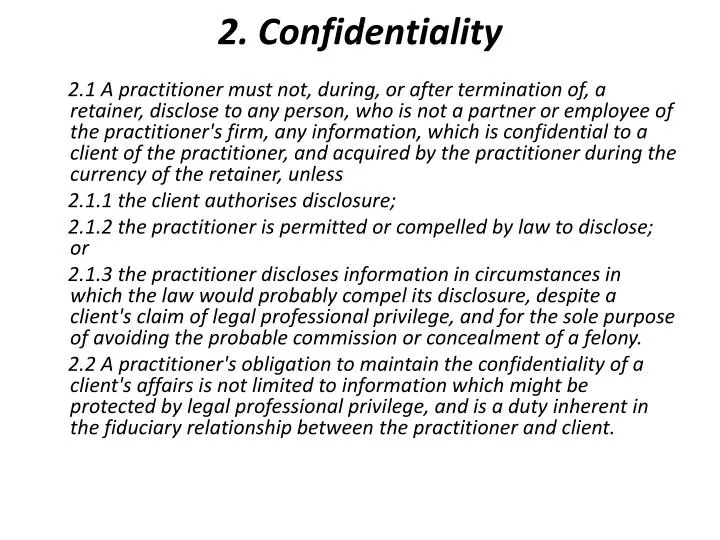 2 confidentiality