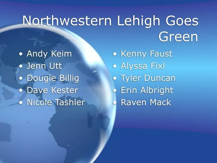 northwestern lehigh goes green