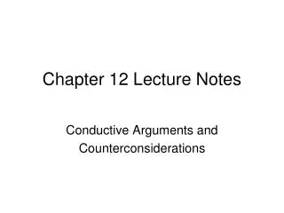 Chapter 12 Lecture Notes