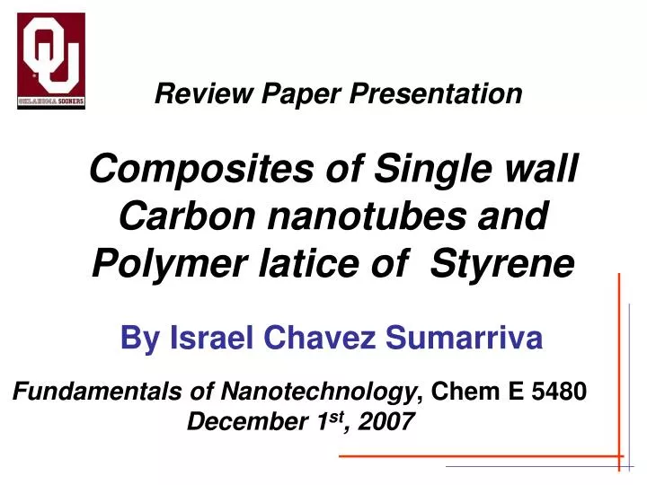 composites of single wall carbon nanotubes and polymer latice of styrene