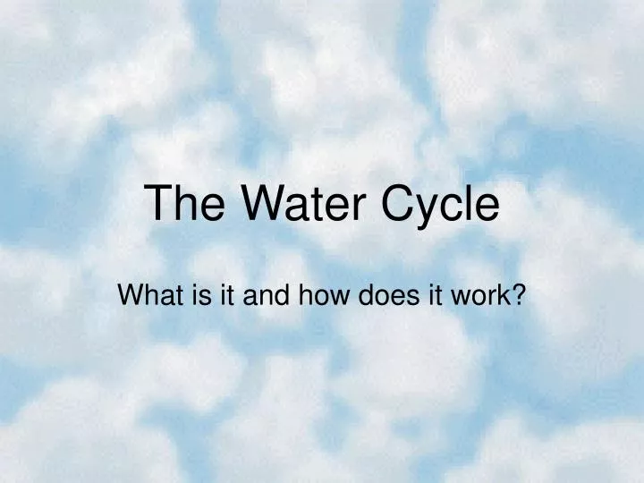 the water cycle