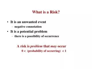 What is a Risk?