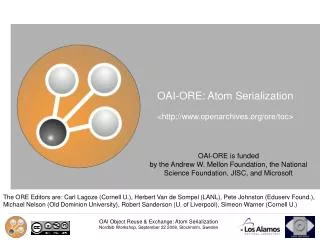 OAI-ORE: Atom Serialization &lt;http://www.openarchives.org/ore/toc&gt;