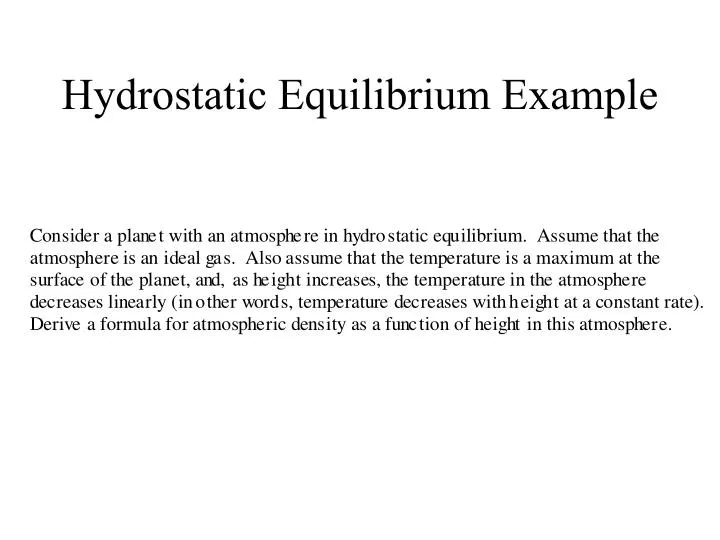 hydrostatic equilibrium example