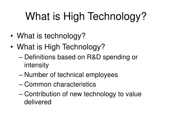 what is high technology