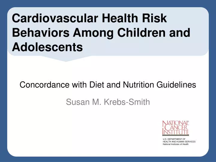 cardiovascular health risk behaviors among children and adolescents