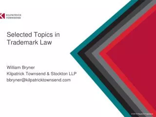 Selected Topics in Trademark Law