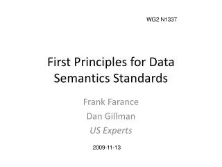 First Principles for Data Semantics Standards