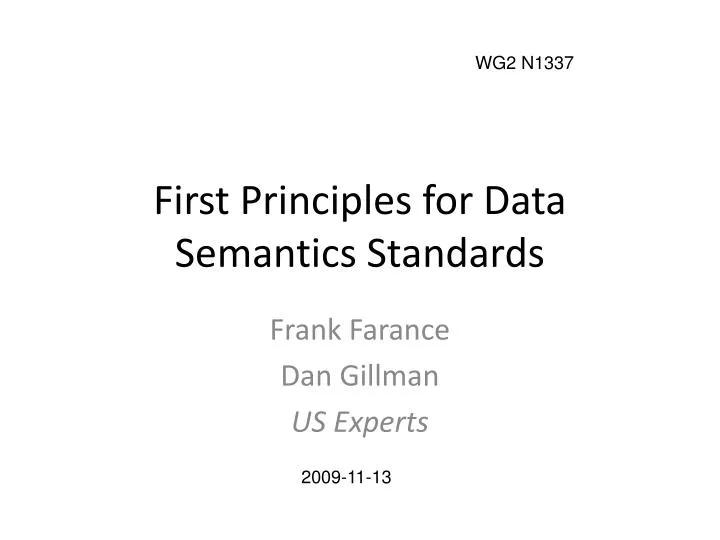 first principles for data semantics standards