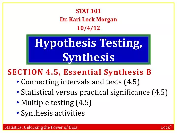 hypothesis testing synthesis