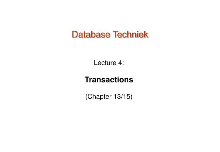 database techniek