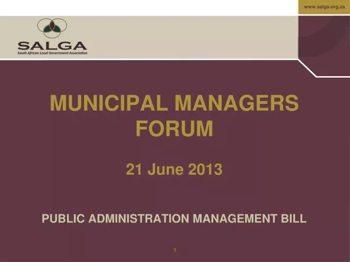 municipal managers forum 21 june 2013