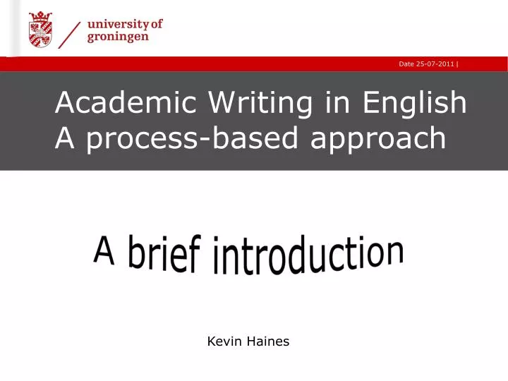 academic writing in english a process based approach