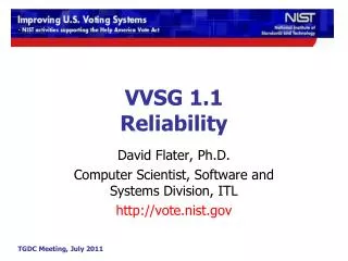 VVSG 1.1 Reliability