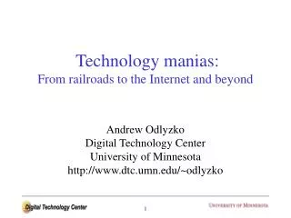 Technology manias: From railroads to the Internet and beyond
