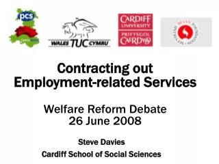 Contracting out Employment-related Services Welfare Reform Debate 26 June 2008