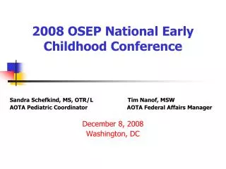 2008 OSEP National Early Childhood Conference