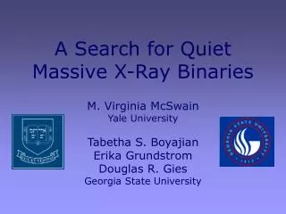 A Search for Quiet Massive X-Ray Binaries