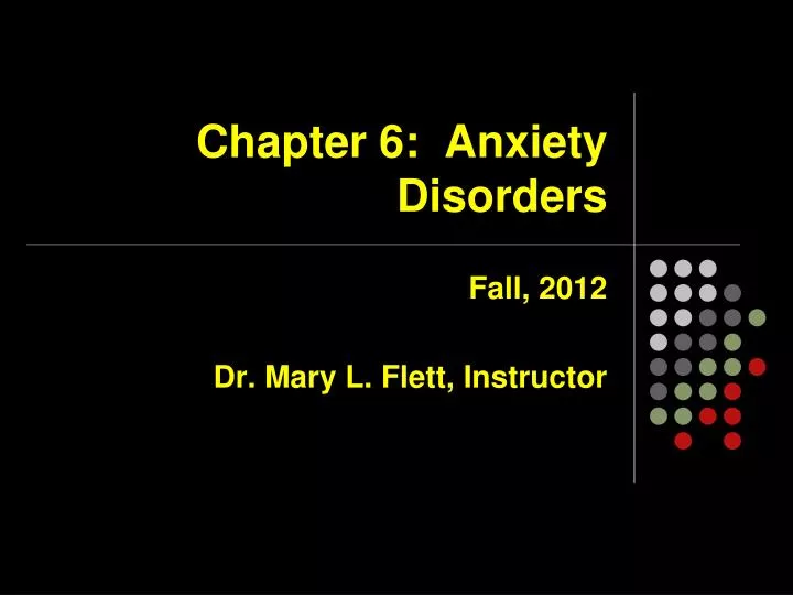 chapter 6 anxiety disorders