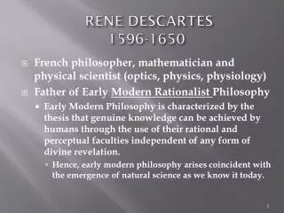 RENE DESCARTES 1596-1650