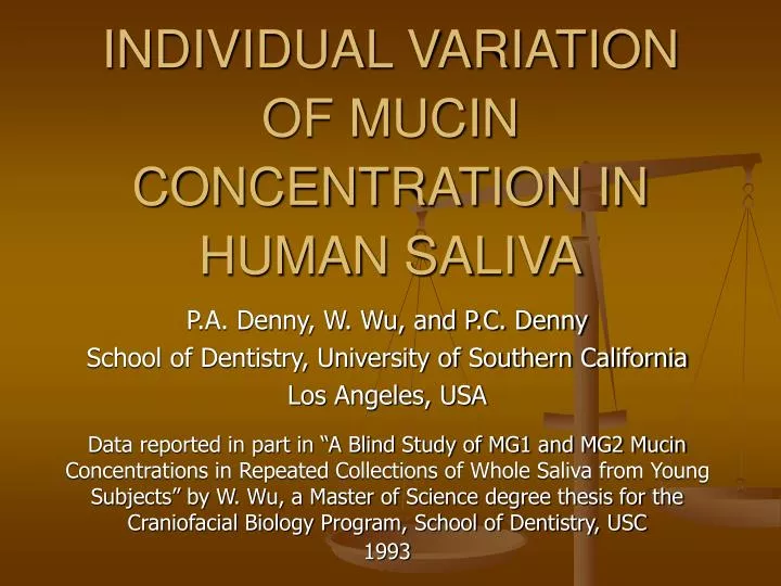 individual variation of mucin concentration in human saliva