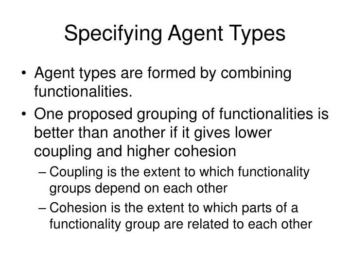 specifying agent types