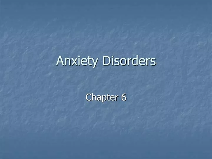 anxiety disorders