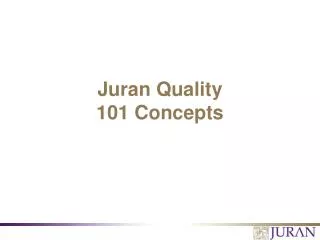 Juran Quality 101 Concepts