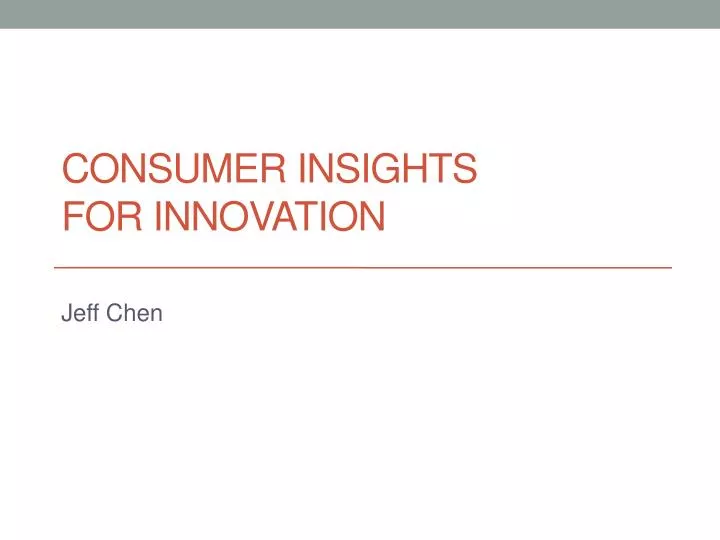 consumer insights for innovation