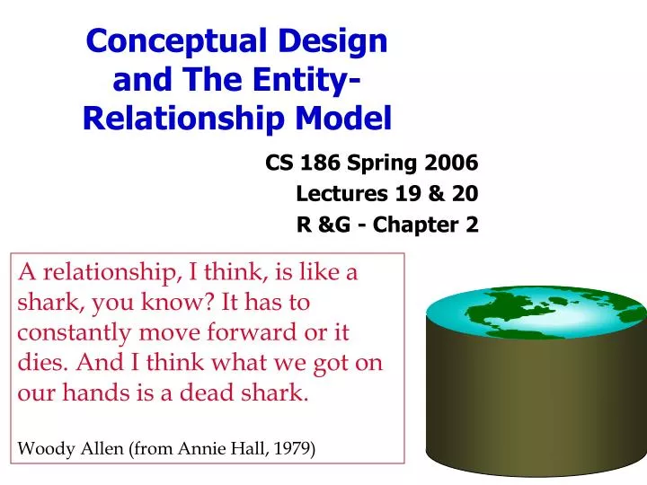 conceptual design and the entity relationship model
