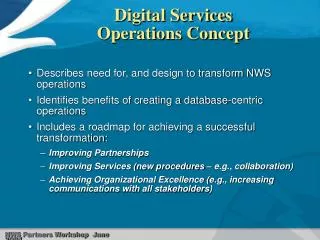 Digital Services Operations Concept
