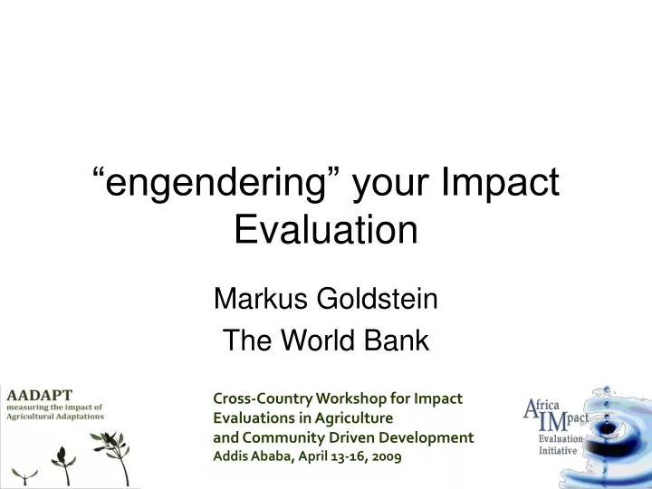 engendering your impact evaluation