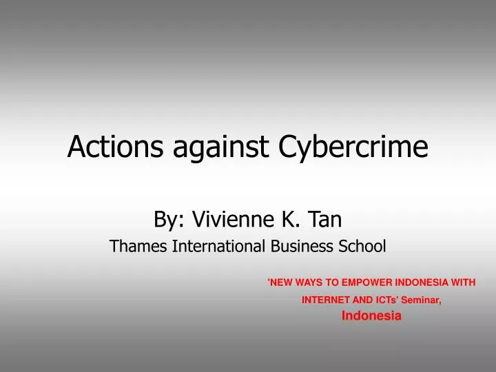 actions against cybercrime