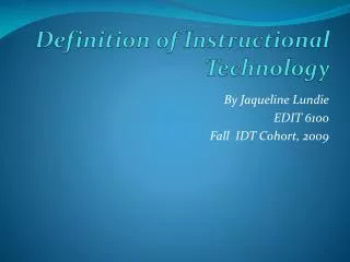definition of instructional technology