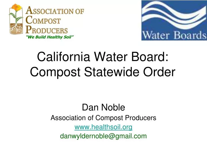 california water board compost statewide order