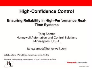 High-Confidence Control Ensuring Reliability in High-Performance Real-Time Systems