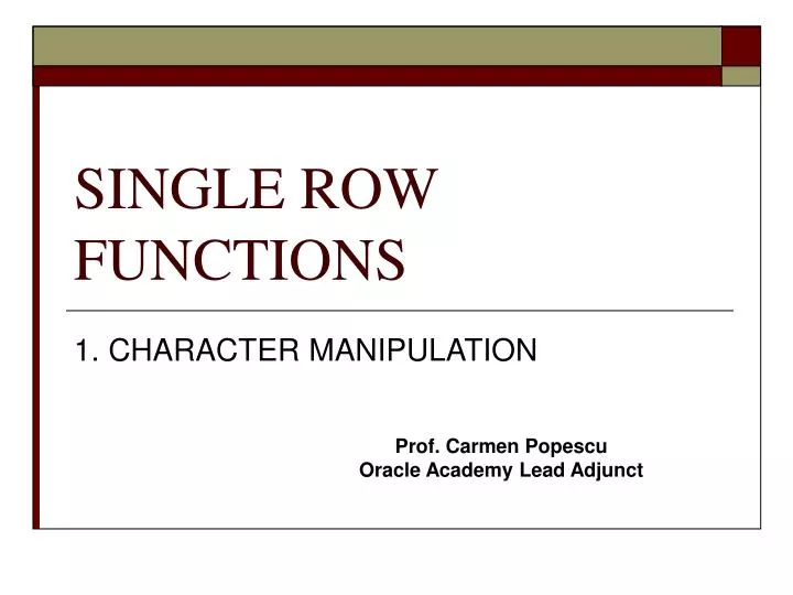 single row functions