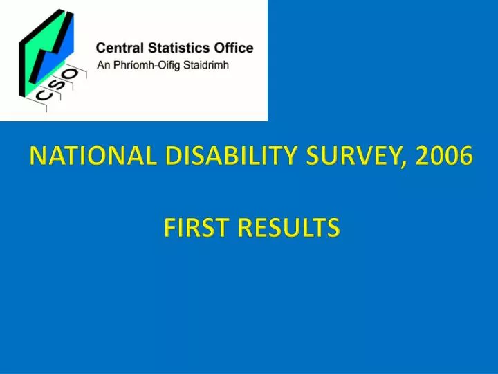 national disability survey 2006 first results