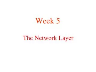 The Network Layer