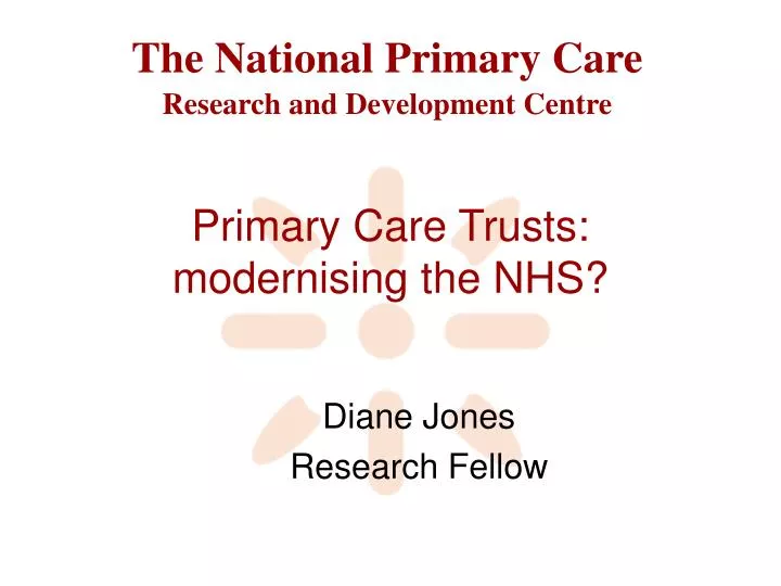 primary care trusts modernising the nhs