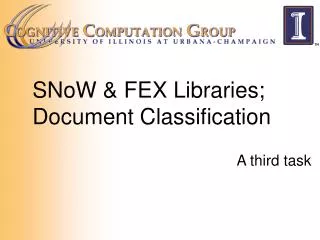 SNoW &amp; FEX Libraries; Document Classification