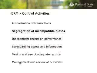 ERM - Control Activities