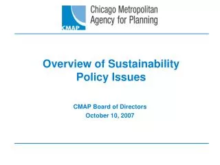 Overview of Sustainability Policy Issues
