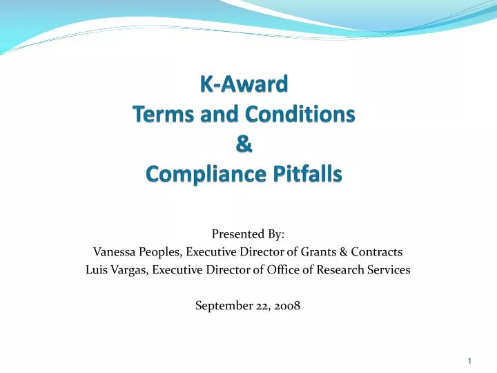 k award terms and conditions compliance pitfalls