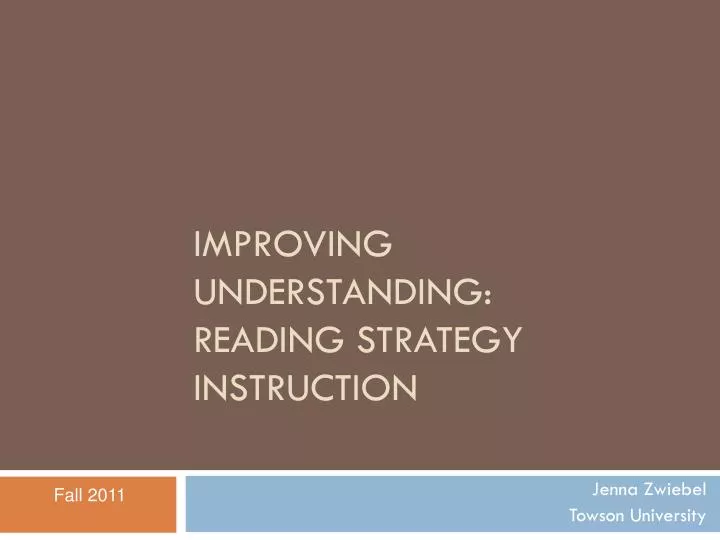 improving understanding reading strategy instruction