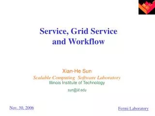 Service, Grid Service and Workflow
