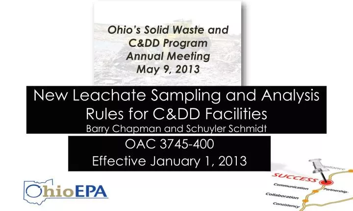 new leachate sampling and analysis rules for c dd facilities barry chapman and schuyler schmidt