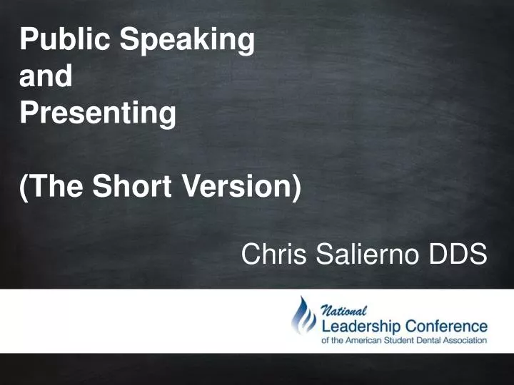 public speaking and presenting the short version