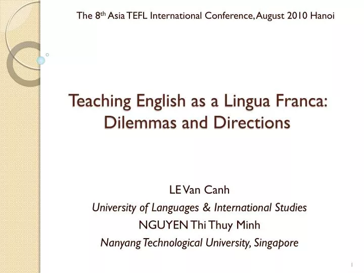 teaching english as a lingua franca dilemmas and directions