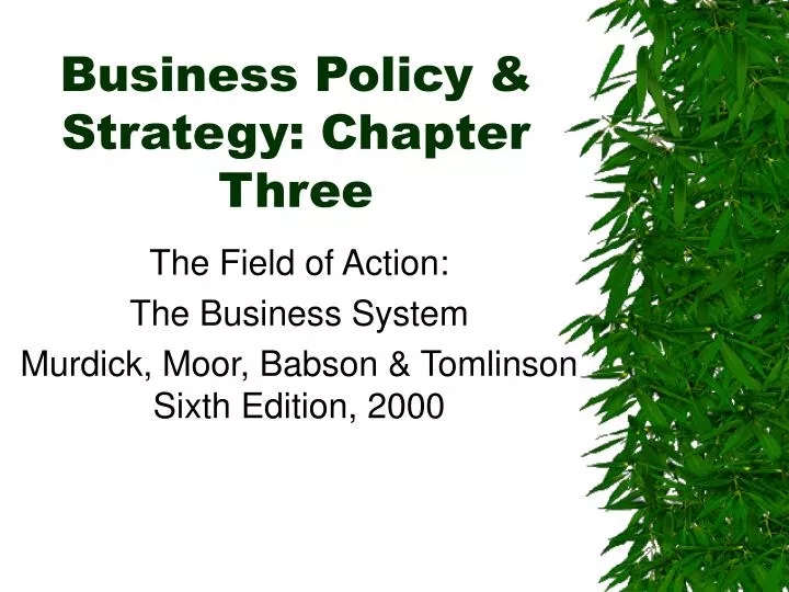 business policy strategy chapter three